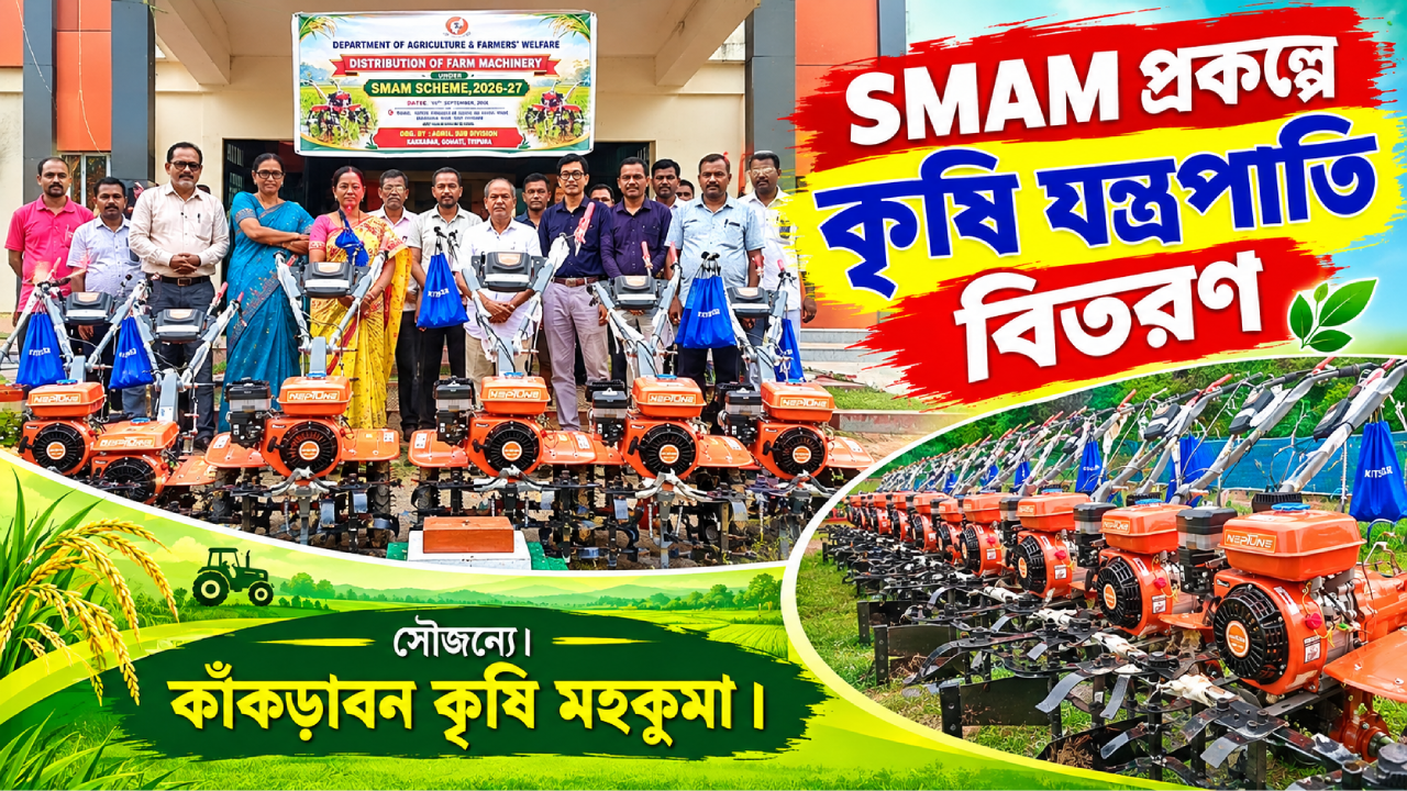 SMAM প্রকল্পে কৃষি যন্ত্রপাতি বিতরণ ।  সৌজন্যে। কাঁকড়াবন কৃষি মহকুমা ।