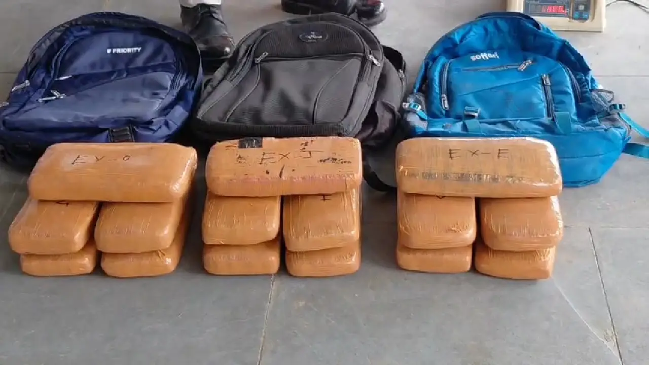 স্কুল ব্যাগ থেকে ২০ কেজি গাঁজা বাজেয়াপ্ত  করেছে জিআরপি পুলিশ।