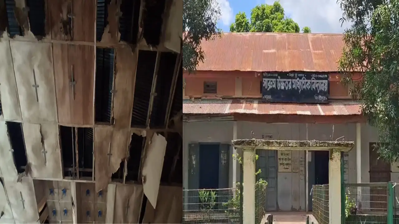 সরকারি বিদ্যালয় বর্তমান আধুনিক যুগে ভেঙে পড়ছে। ত্রিপুরার শিক্ষা ব্যবস্থা কতটুকু উন্নত তা ছবিতেই স্পষ্ট !