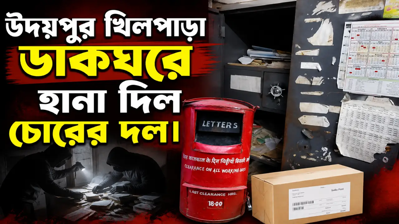 উদয়পুর খিলপাড়া ডাকঘরে হানা দিল চোরের দল।
