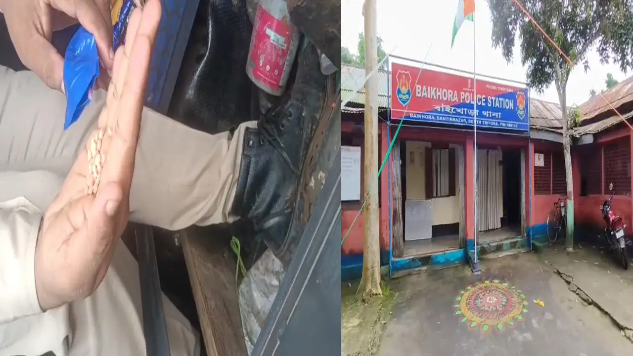 বিপুল পরিমানে নেশা সামগ্রী উদ্ধার করলো বাইখোড়া থানার পুলিশ।