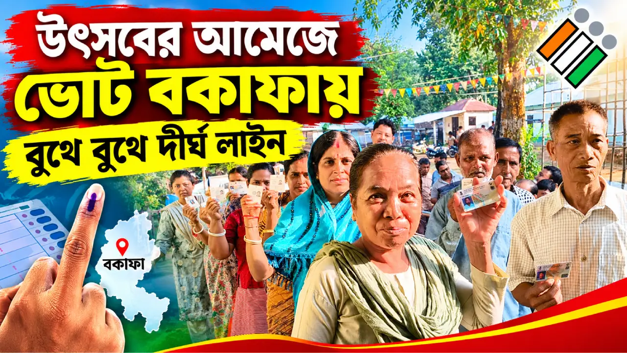 বকাফায় ভোট ঘিরে সকাল থেকেই উৎসাহ-উদ্দীপনা, বুথে বুথে দীর্ঘ লাইনের মাঝে কী ঘটল?