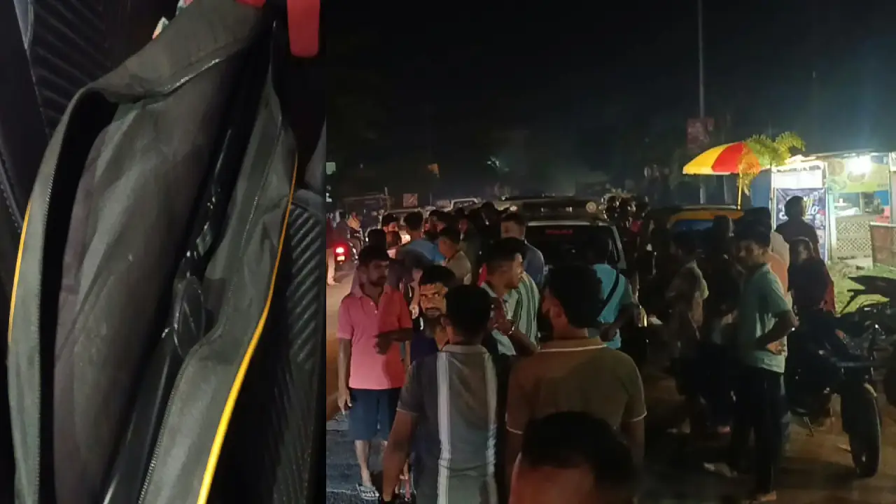 বন্দুক বোঝায় গাড়ি দুর্ঘটনার কবলে । পুলিশ দুই যুবককে আটক করেছে ।