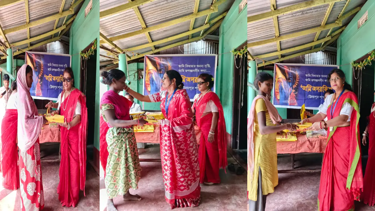 উদয়পুরে দুর্গাপূজার আগে মানবিক উদ্যোগ ‘আমি অপরাজিতা’র, ইটভাটার শ্রমিক পরিবারগুলির পাশে দাঁড়িয়ে নজর কাড়ল সংগঠনটি
