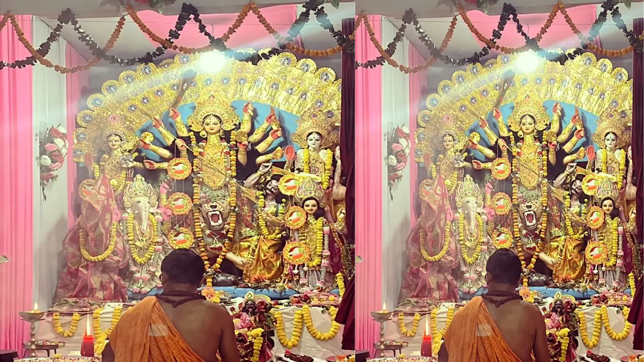উৎসবের আনন্দে মুখরিত সিনহা পরিবার: নিজ বাসভবনে সনাতনী রীতিতে দেবী দুর্গার আরাধনা