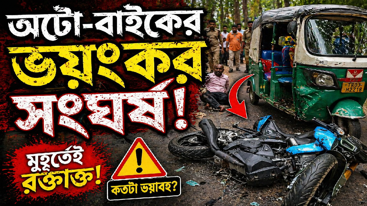 জামজুরিতে অটো-বাইক মুখোমুখি সংঘর্ষ: রক্তাক্ত বাইক চালক, বাড়ছে আতঙ্ক